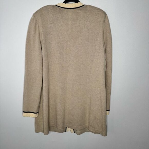 St. John wool blend tan cardigan sweater size large - Picture 6 of 7
